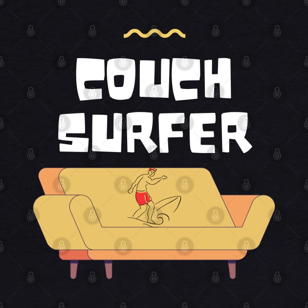 Couch surfer cartoon typography vector art design by TTWW Studios